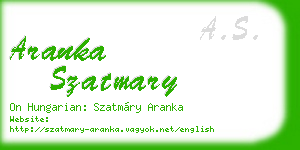 aranka szatmary business card